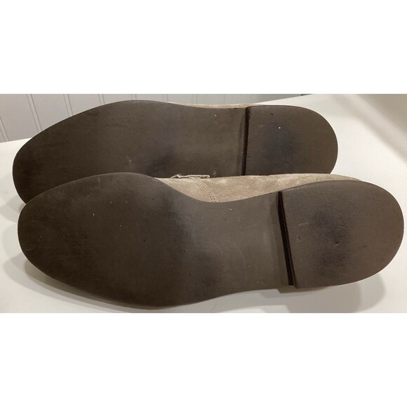 Vintage 70s Hush Puppies Men’s Suede Loafers Made in USA Taupe Buckle SlipOn 9.5